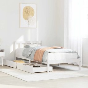 vidaXL Cama sem colchão 90x200 cm madeira de pinho maciça branco