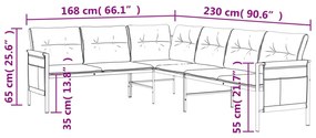 2 pcs conjunto lounge de jardim aço antracite