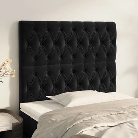 Cabeceira de cama 2 pcs veludo 90x7x78/88 cm preto