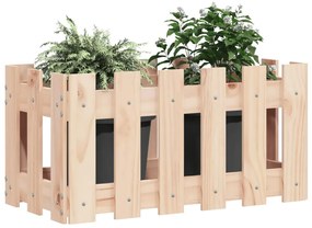 Vaso de jardim c/ design de cerca 60x30x30 cm pinho maciço