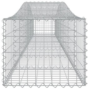 Cestos gabião arqueados 4 pcs 400x50x40/60 cm ferro galvanizado