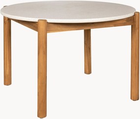 Mesa de jardim redonda em madeira de acácia com tampo em terrazzo Terracina