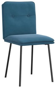 Cadeiras de jantar 2 pcs veludo azul