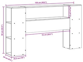 Cabeceira com arrumação 120 cm pinho maciço castanho-mel