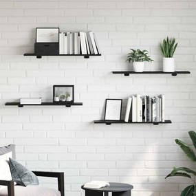 vidaXL Prancha de Estante para Livros 4 pcs Preto 100 x 40 x 1.5cm