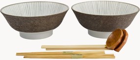 Conjunto de loiça para ramen em porcelana Satomaki Tokusa, 2 pessoas, conjunto de 6