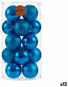 Conjunto de Bolas de Natal Azul Pvc (12 Unidades)