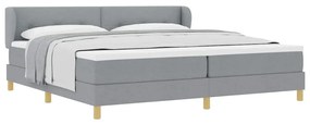 Cama Box Spring com Colchão Cinza Claro 200x200 cm em Tecido