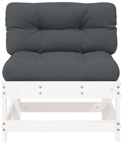 Sofás de centro com almofadões 2 pcs pinho maciço branco