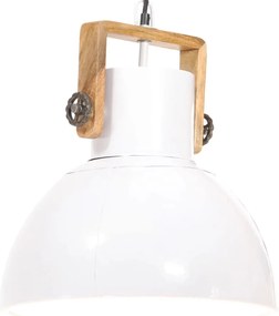 Candeeiro suspenso industrial redondo 25 W 40 cm E27 branco