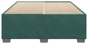 Estrutura de cama sem colchão 160x200 cm veludo verde-escuro