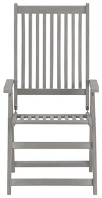 Cadeiras jardim reclináveis 2 pcs madeira acácia maciça cinza