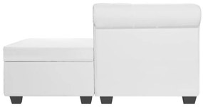 Sofá Chesterfield em forma de L couro artificial branco