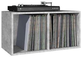 Caixa discos vinil 71x34x36 cm derivados madeira cinza cimento