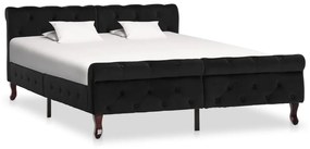 Estrutura de cama 140x200 cm veludo preto