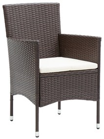 Conjunto de Jantar Jardim 7 Peças Castanho Rattan PE