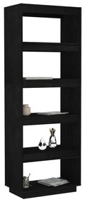 Estante/divisória 60x35x167 cm pinho maciço preto