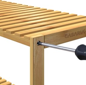 Estante de banho em bambu com prateleiras ajustáveis em altura 130 x 60 x 26 cm Castanho