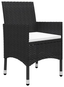 5 pcs conjunto de jantar para jardim preto