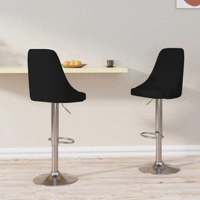 vidaXL Bancos de bar 2 pcs tecido preto