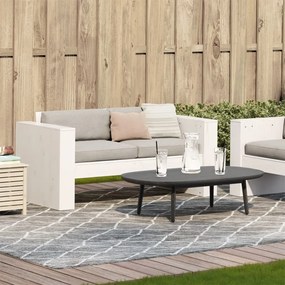 Sofá de 2 lugares para jardim 134x60x62 cm pinho maciço branco