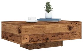 Mesa de Centro vidaXL com Luzes LED Madeira Antiga 85x55x31 cm