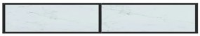 Mesa consola mármore branco 220x35x75,5 cm vidro temperado
