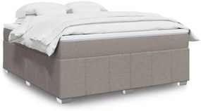 vidaXL Cama com molas/colchão 180x200 cm tecido castanho-acinzentado