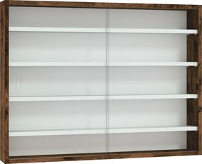 HOMCOM Vitrine Mural para Coleções 80x9,5x60 cm 4 Prateleiras Ajustáveis Branco e Castanho | Aosom Portugal