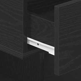 Criado-mudo vidaXL Preto Carvalho 40x35x65 cm Madeira engenharia