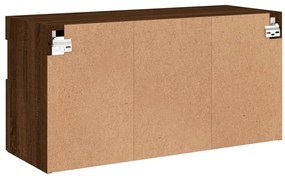 Móvel parede p/ TV c/ luzes LED 80x30x40 cm carvalho castanho