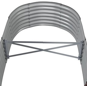 Canteiro elevado jardim 152x80x36cm aço revestido a pó castanho