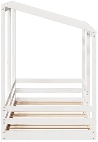 Cama infantil com telhado 100x200 cm pinho maciço branco