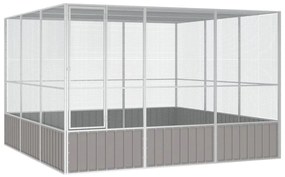 vidaXL Gaiola p/ pássaros 302,5x324,5x211,5cm aço galvanizado cinzento