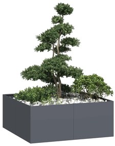 Vaso floreira 100x100x40 cm aço antracite
