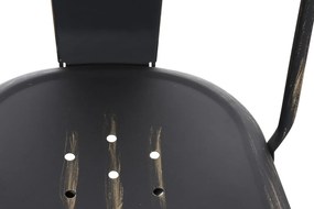 Cadeira Benedikt em metal 89 x 44 x 48 cm Preto + Dourado