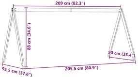 Telhado de cama infantil 209x95,5x88 cm pinho maciço branco