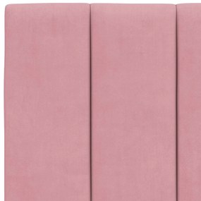 Almofadão de cabeceira 140 cm veludo rosa