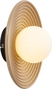 Plafon de teto retro bege com vidro opalino - Lila