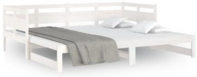 Estrutura sofá-cama de puxar pinho maciço branco 2x(90x190) cm