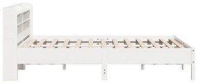 Cama sem colchão 135x190 cm madeira de pinho maciça branco