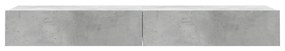 Móveis de TV com luzes LED 2 pcs 60x35x15,5 cm cinzento cimento