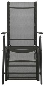 Cadeiras de jardim reclináveis 2 pcs textilene e alumínio preto