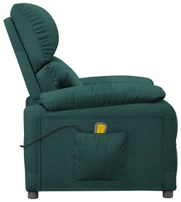 Poltrona de massagens tecido verde-escuro