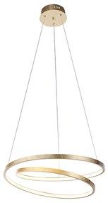 Candeeiro de suspensão design dourado 55 cm com LED regulável - Rowan Design