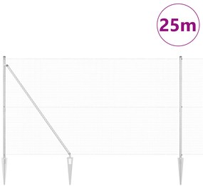 Cerca de Fio Soldado com 13 Postes com Pino 1.5x25 m Aço Galvanizado