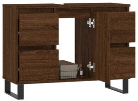 Armário casa banho 80x33x60 cm deriv.madeira carvalho castanho
