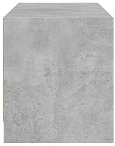 Móvel de TV c/ portas de vidro 68x37x42 cm cinza cimento