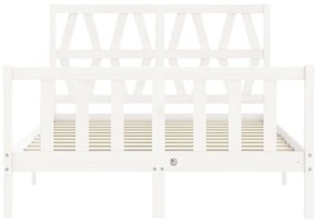 Cama sem colchão 120x200 cm madeira de pinho maciça branco