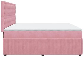 Cama com molas/colchão 200x200 cm veludo rosa